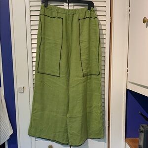 Wide Leg Green Pants